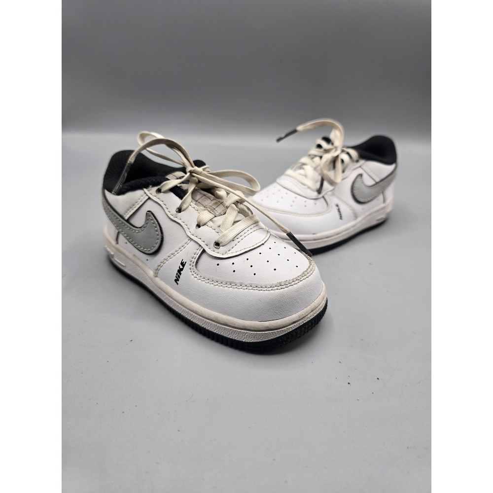 Nike Air Force 1 Low Toddler Shoes 7c White Grey Black Sneakers AF1 314194-117